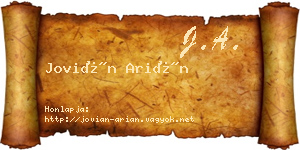 Jovián Arián névjegykártya